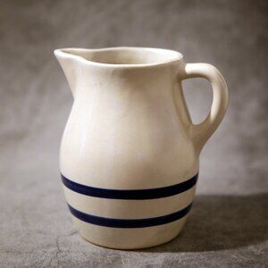 Vintage Robinson Ransbottom Pottery Pitcher Blue and White